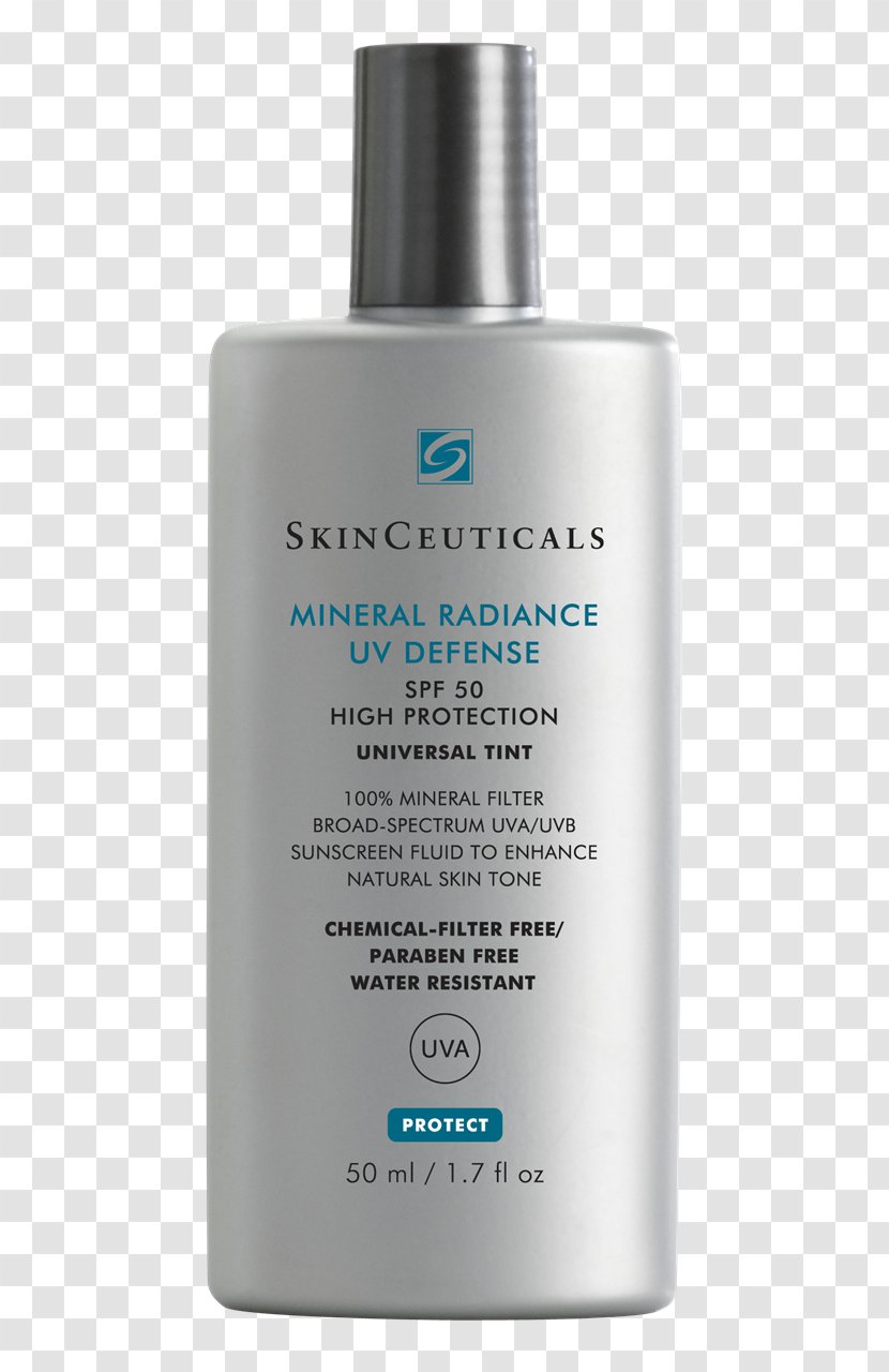 Sunscreen SkinCeuticals Mineral Radiance Lotion Sheer Physical UV Defense SPF 50 - Color - Protect Skin Transparent PNG