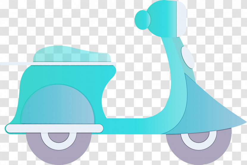 Turquoise Blue Aqua Transport Scooter Transparent PNG