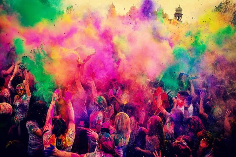 Festival Of Colours Tour The Color Run Holi Party - Crowd - Happy Transparent PNG