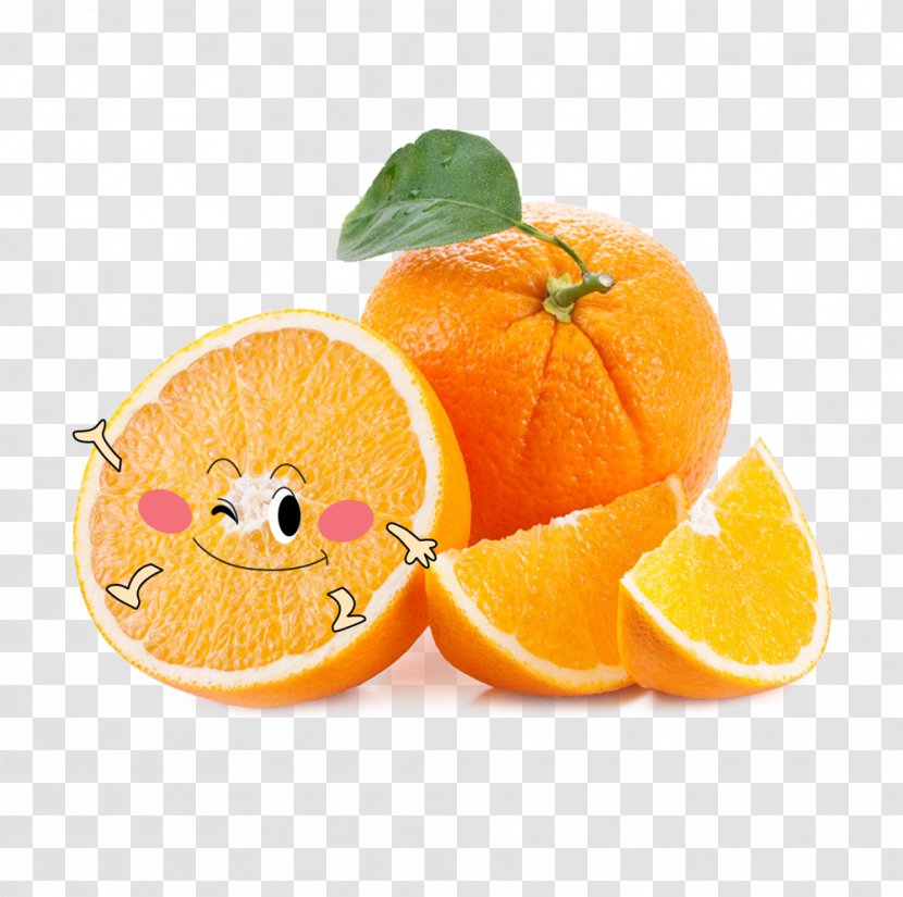 Orange Juice Food Vitamin C - Fruit - Cute Cartoon Smiley Face Transparent PNG