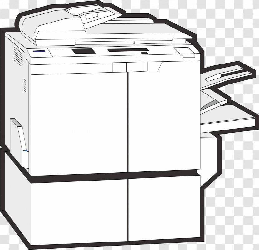 Printer Photocopier - Rectangle - Hand Drawn Transparent PNG
