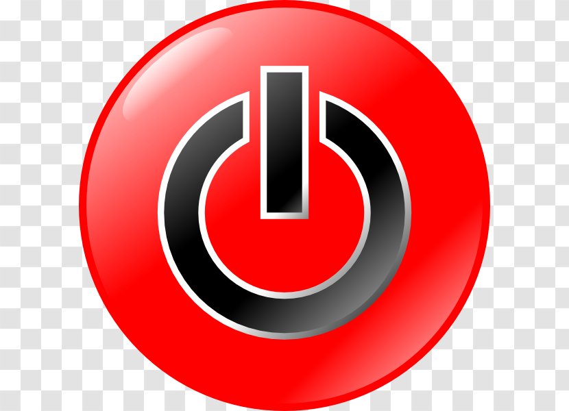 Button Clip Art - Red - Black Power Symbol Icon Transparent PNG