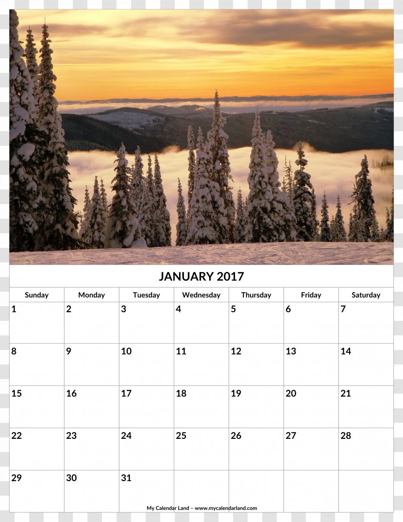 Calendar Winter Landscape Snow Solstice - Sunrise Transparent PNG