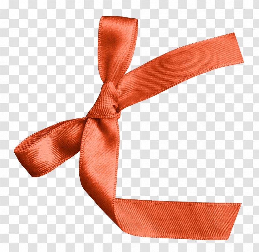 Orange Ribbon - Bow Transparent PNG