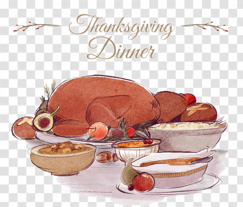 Turkey Thanksgiving Dinner Party Clip Art - Tableware - Pictures Transparent PNG