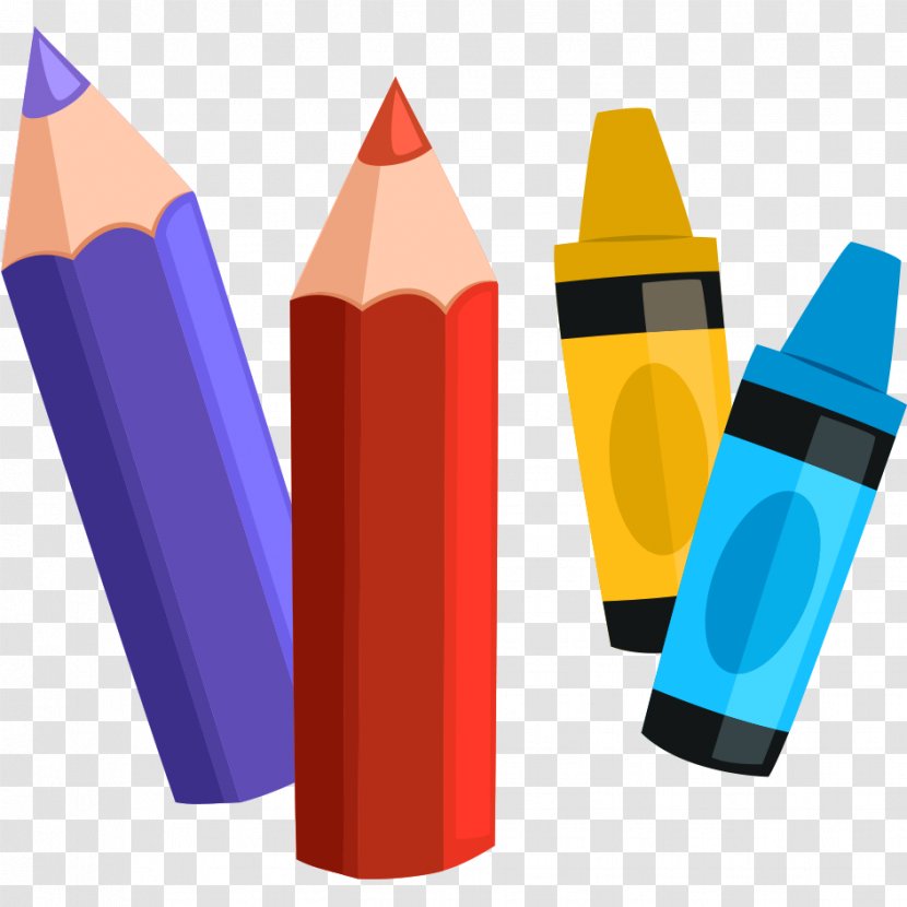 Painting School - Education - Cartoon Pencil Crayons Transparent PNG