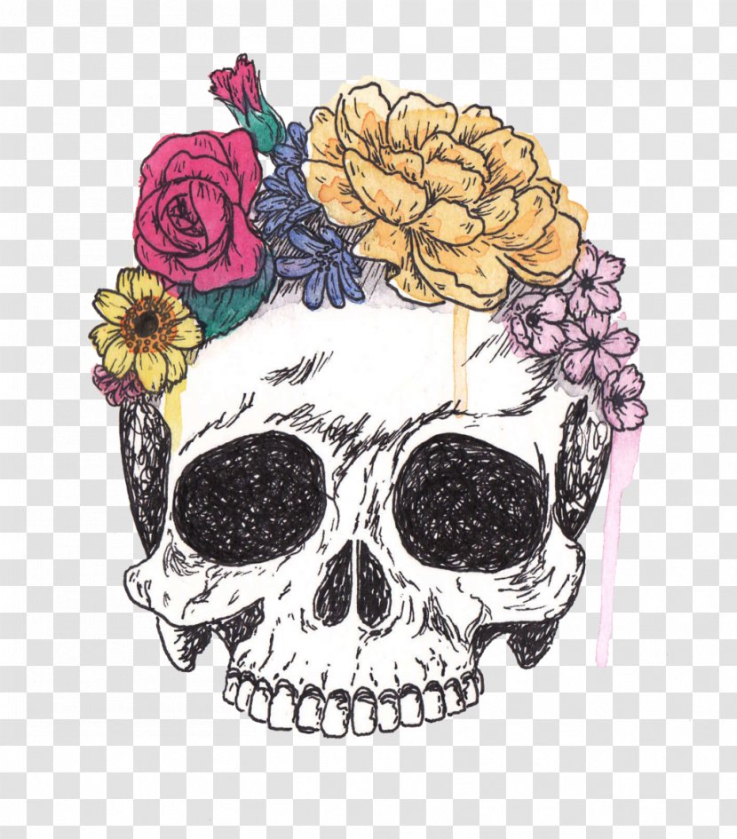 Skull Calavera Flower Drawing Art - Cap - Skulls Transparent PNG