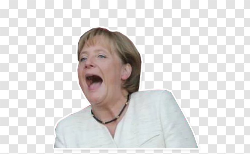 Angela Merkel Sticker Telegram Politician Laughter Transparent PNG