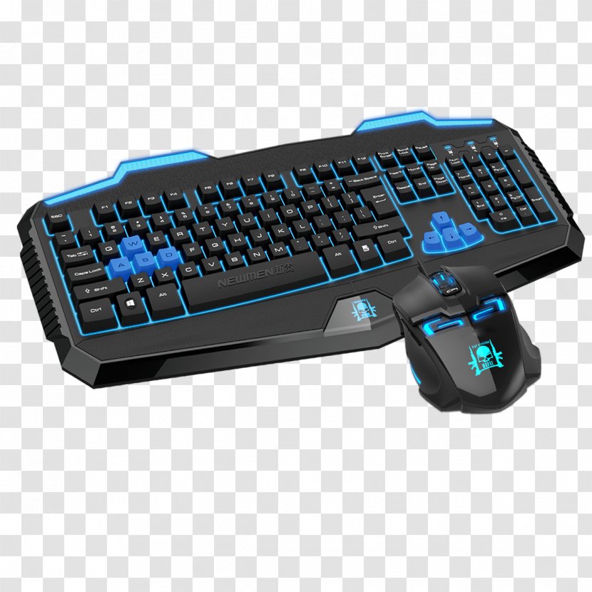 Computer Keyboard Mouse Numeric Keypad Space Bar Gaming - Mechanical Black And Blue Buckle Free Photos Transparent PNG