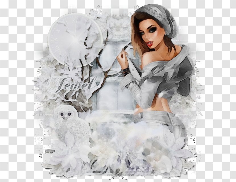 White Lady Sleeve Dress Transparent PNG