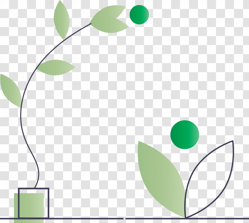Green Leaf Line Plant Tree Transparent PNG
