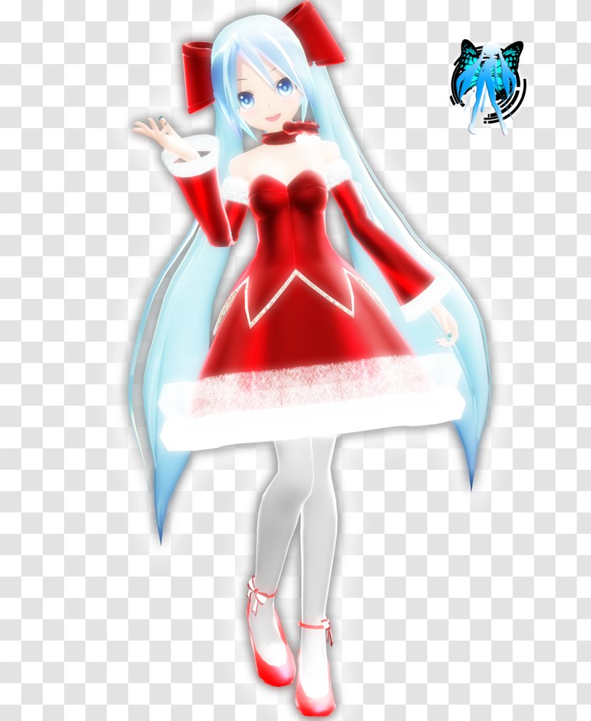 Hatsune Miku Christmas MikuMikuDance Art Gift - Silhouette Transparent PNG
