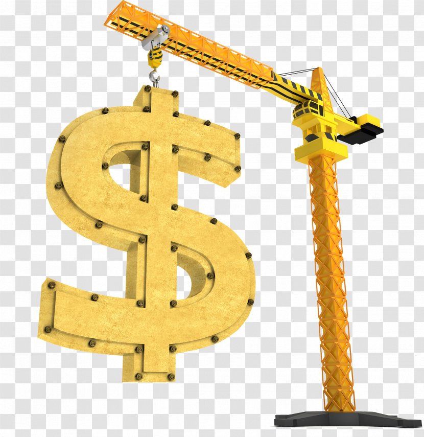 Investor Stock Equity Dollar Sign - Yellow - Free HD Crane To Pull The Material Transparent PNG