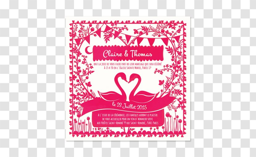 Wedding Invitation Paper Convite Marriage - Heart Transparent PNG