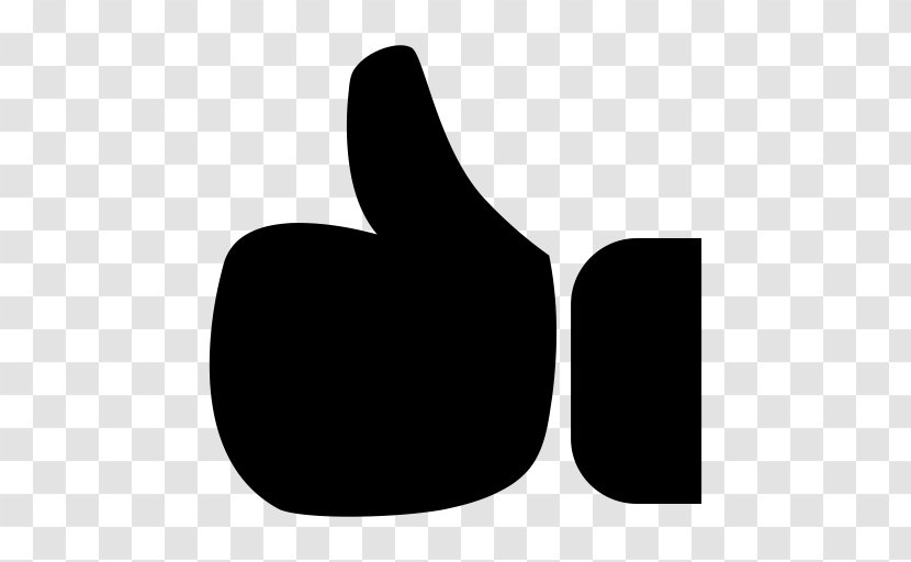 Like Button Thumb Signal - Black And White Transparent PNG