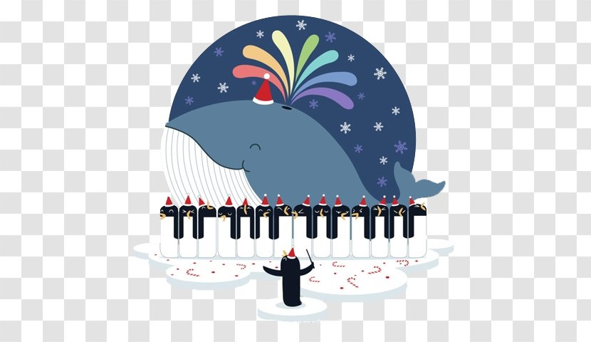 PopCorn Christmas Decoration Art Illustration - Heart - Cartoon Dolphin Transparent PNG