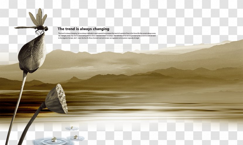 Chinese Wind; Poster Design; Desert Lotus - Advertising Transparent PNG