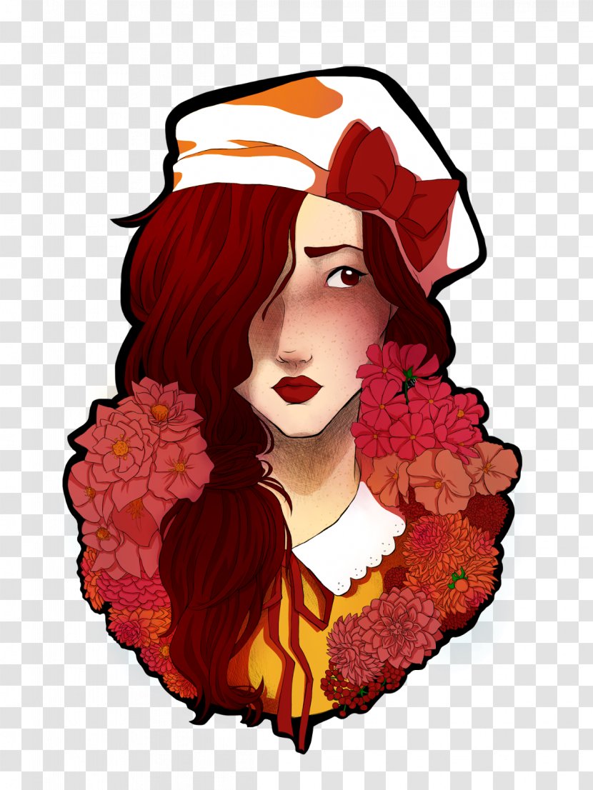 Illustration Clip Art Red Hair Character Headgear - Redm - Dhalia Pictogram Transparent PNG
