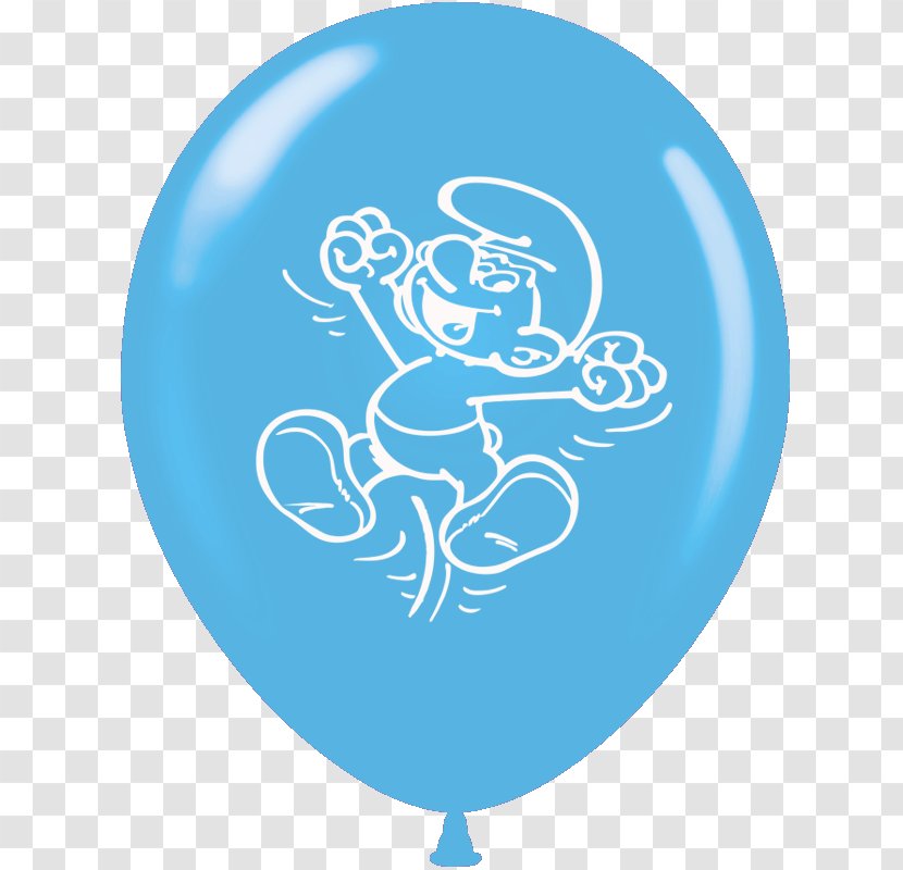 Balloon The Smurfs Latex Blue White - Symbol Transparent PNG