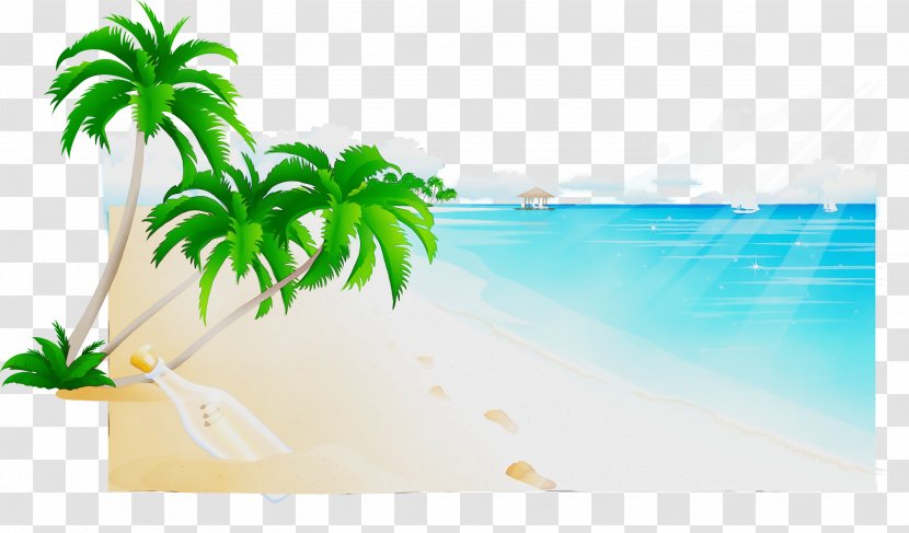 Summer Palm Tree - Coconut - Tourism Beach Transparent PNG