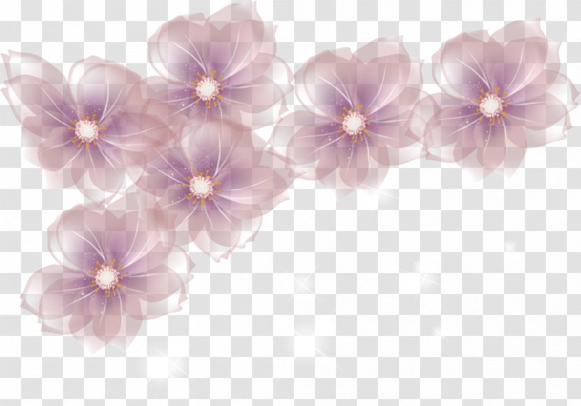 Pink Flower Cartoon - Purple - Artificial Morning Glory Transparent PNG