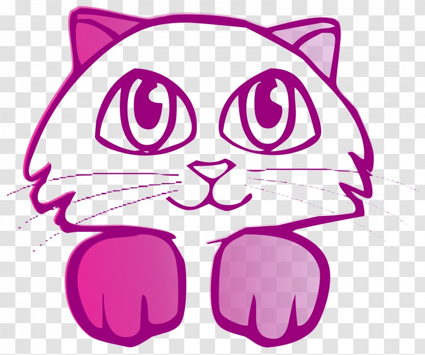 Pink Cat Kitten Clip Art - Cartoon - Cute Transparent PNG