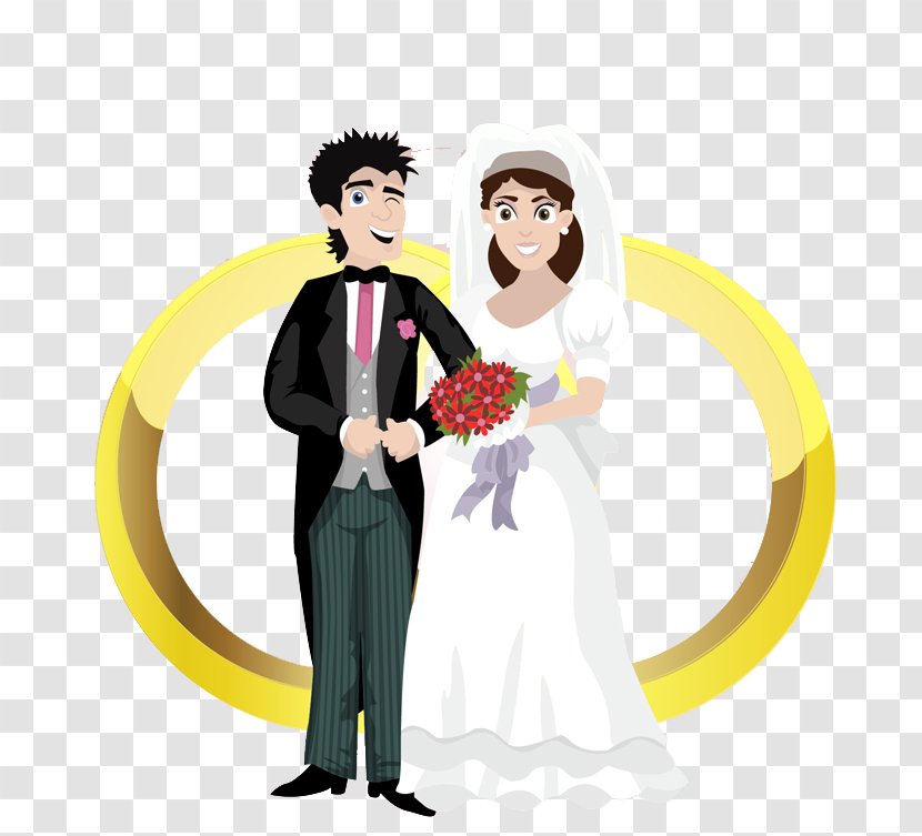 Bridegroom Marriage Illustration - Gentleman - Gold Rings And The Bride Groom Vector Transparent PNG