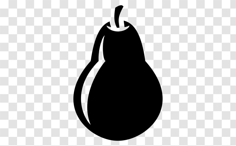 Clip Art - Black And White - Pear Icon Transparent PNG