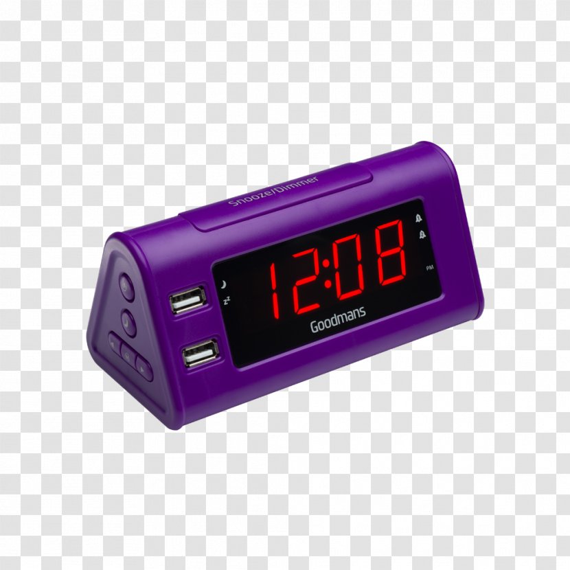 Purple Alarm Clocks FM Radio Clock Sangean AUX RCR-9 Transparent PNG