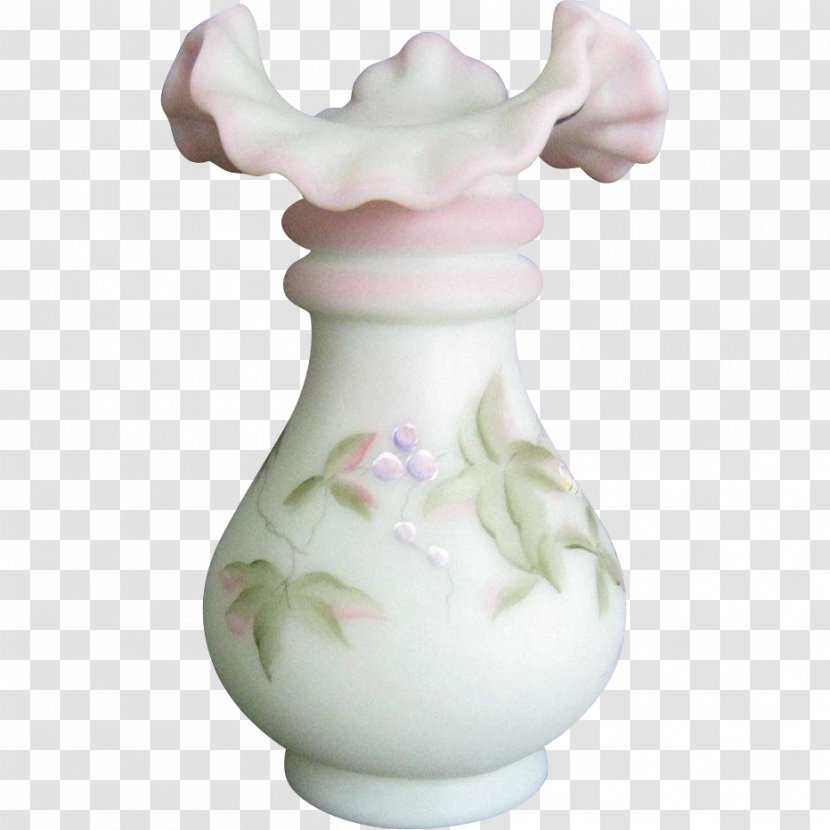 Vase Ceramic Fenton Art Glass Company Flowerpot - Ruby Lane - Hand-painted Butterfly Transparent PNG