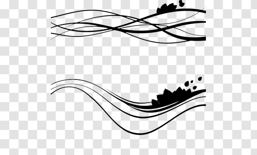 Black And White Ink Brush Clip Art - Tree - Lines Lotus Transparent PNG