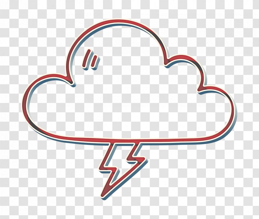 Cloud Icon Lightening Storm - Heart Weather Transparent PNG
