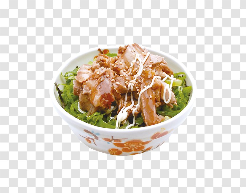 Barbecue Chicken Asian Cuisine Ramen Salad - Menu Transparent PNG