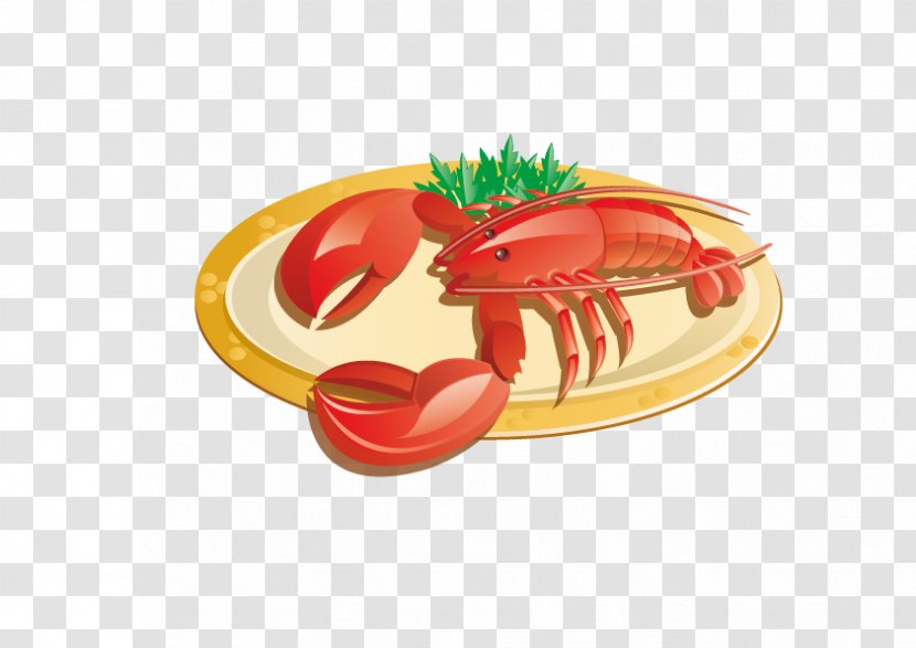 Chinese Cuisine Lobster Junk Food - Platter - Vector Transparent PNG