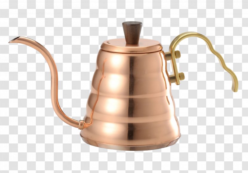 Brewed Coffee Kettle Copper Kitchen Stove - Handle - Brass Pot Transparent PNG