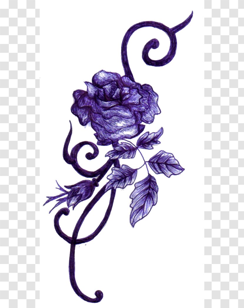 Purple Rose Tattoos Tattoo Artist Body Art - Blackandgray Transparent PNG