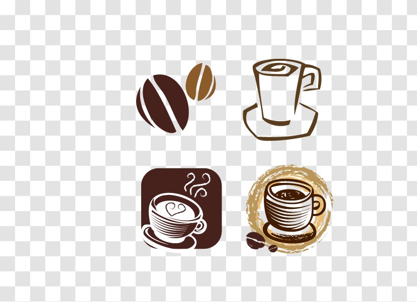 Coffee Cup Cafe Retro Style - Label - Vector Transparent PNG