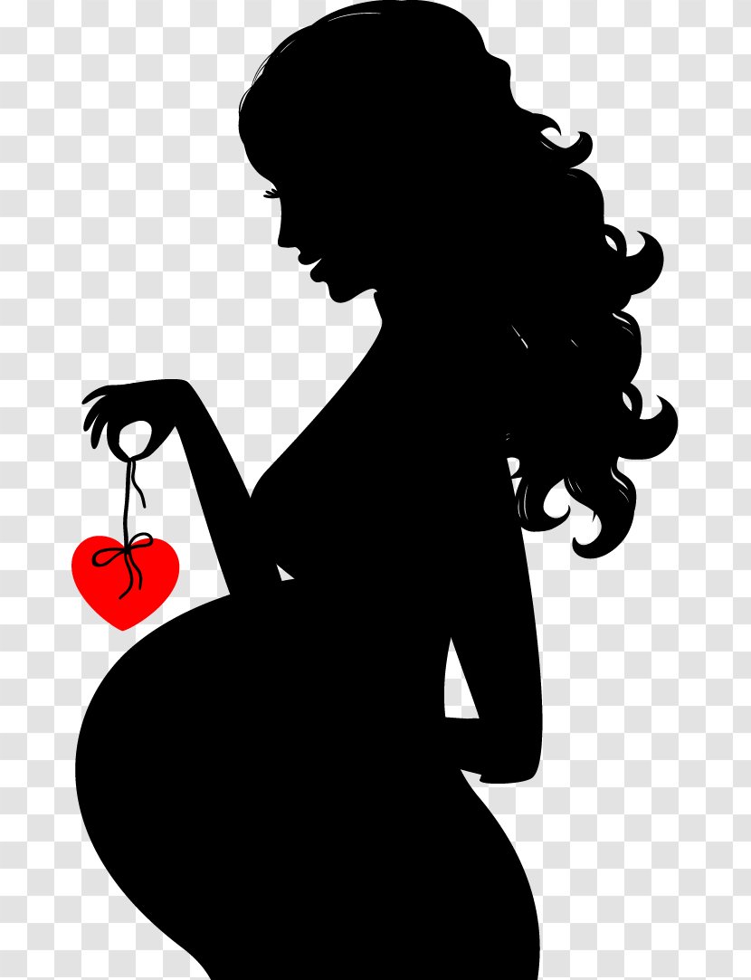 Pregnancy Silhouette Woman Clip Art - Cartoon Pregnant Women Vector  Material Transparent PNG