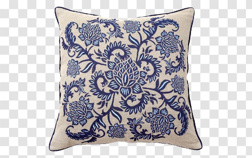 Flower Ornament Drawing - Stock Photography - Blue Pillow Transparent PNG