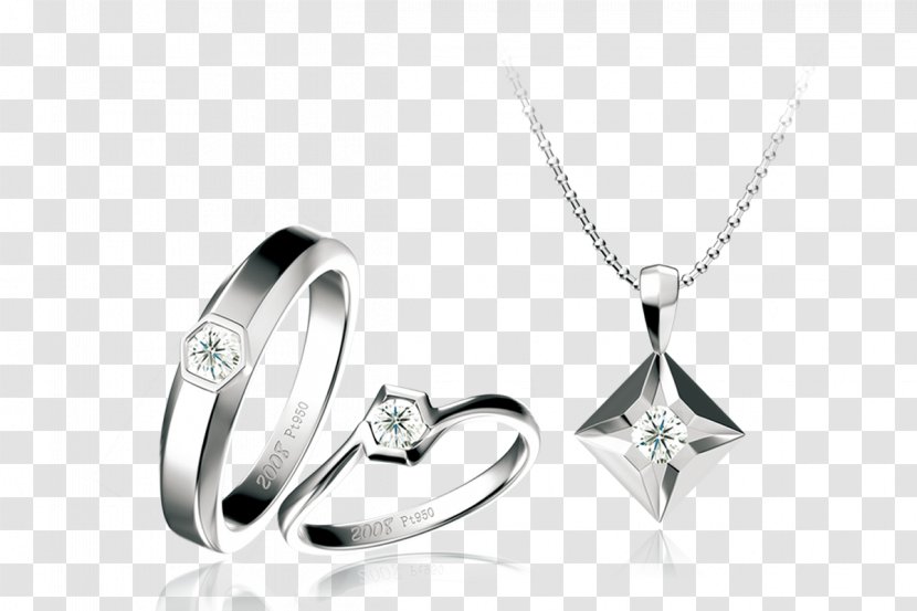 Wedding Ring Necklace Diamond - One Pair Of And Transparent PNG