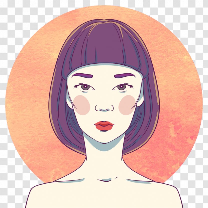 Woman Cartoon Stock Illustration - Hand-painted Short-haired Beauty Transparent PNG