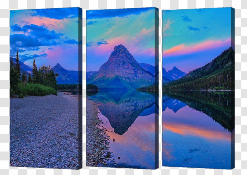 Painting Triptych Two Medicine Lake Art - Fineart Photography Transparent PNG
