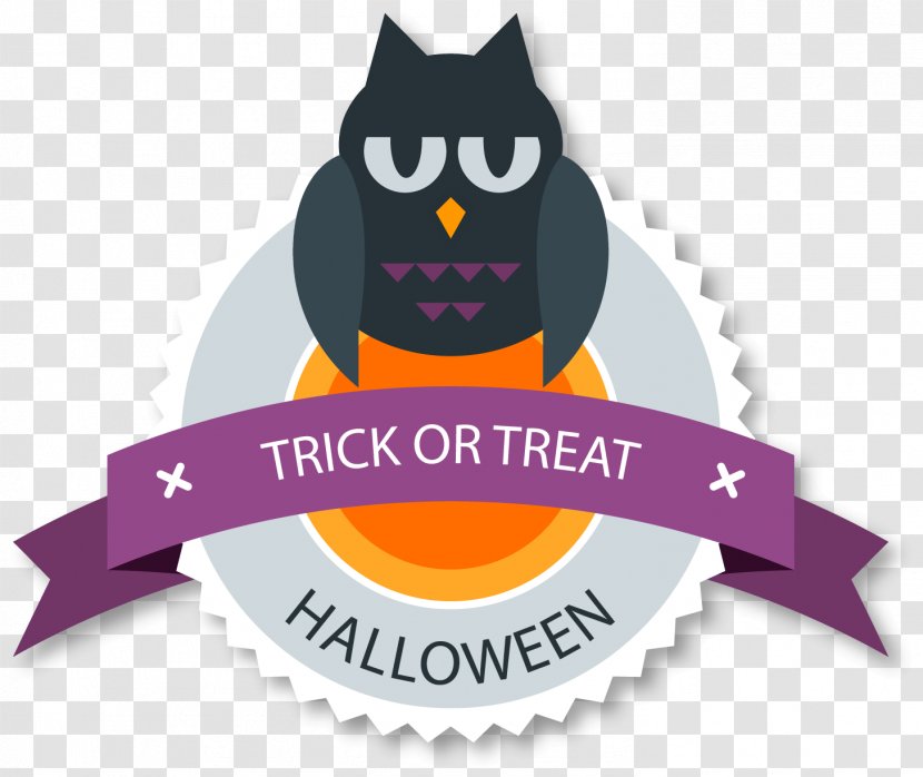 Purple Halloween Label Vector Material - Vertebrate - Owl Transparent PNG