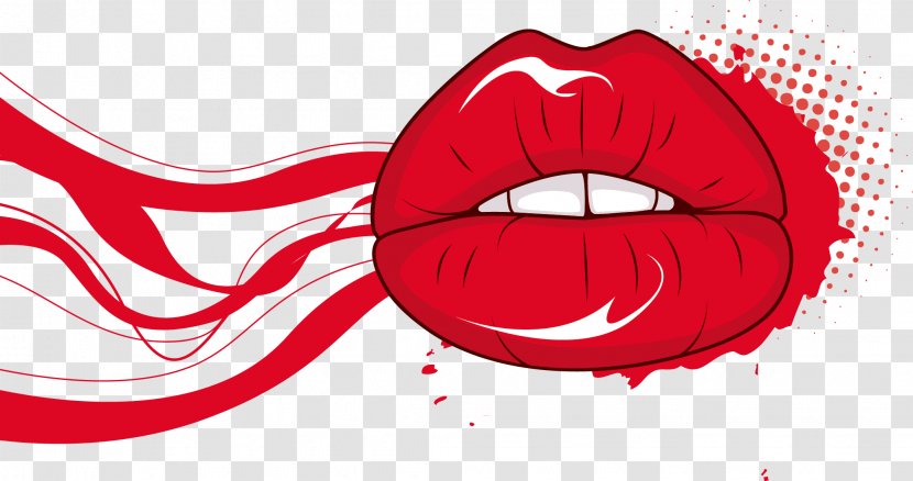 Lip Red Mouth - Silhouette - Vector Lips Transparent PNG