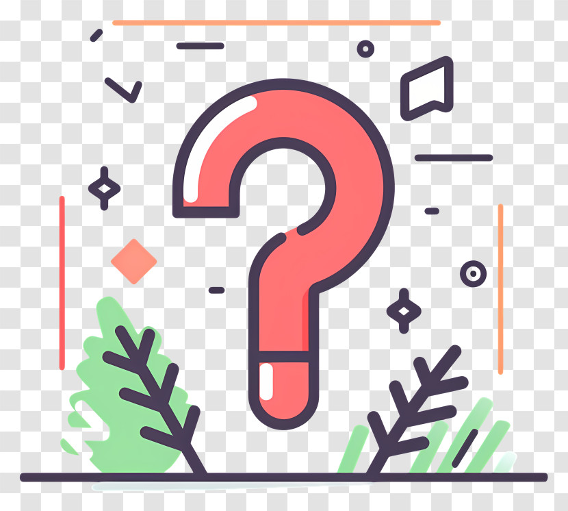 Question Mark - Creative Question Mark Cartoon Style With Foliage Transparent PNG
