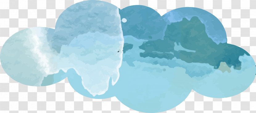 Ink Cloud - Blue - Vector Clouds Transparent PNG