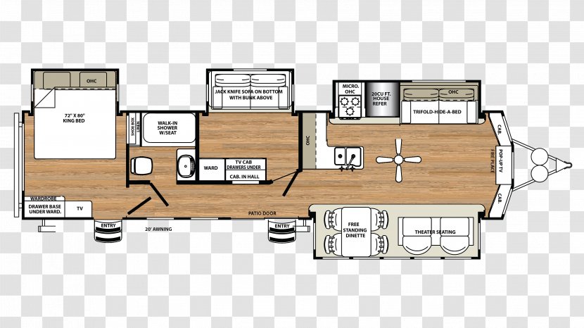 Floor Plan Campervans Caravan House - Rv Camping Transparent PNG