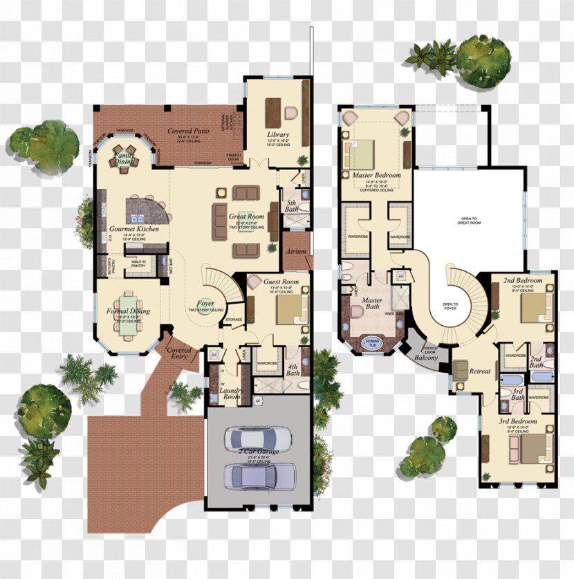 Delray Beach Sydney Floor Plan House - Interior Design Services - Three Rooms And Two Transparent PNG