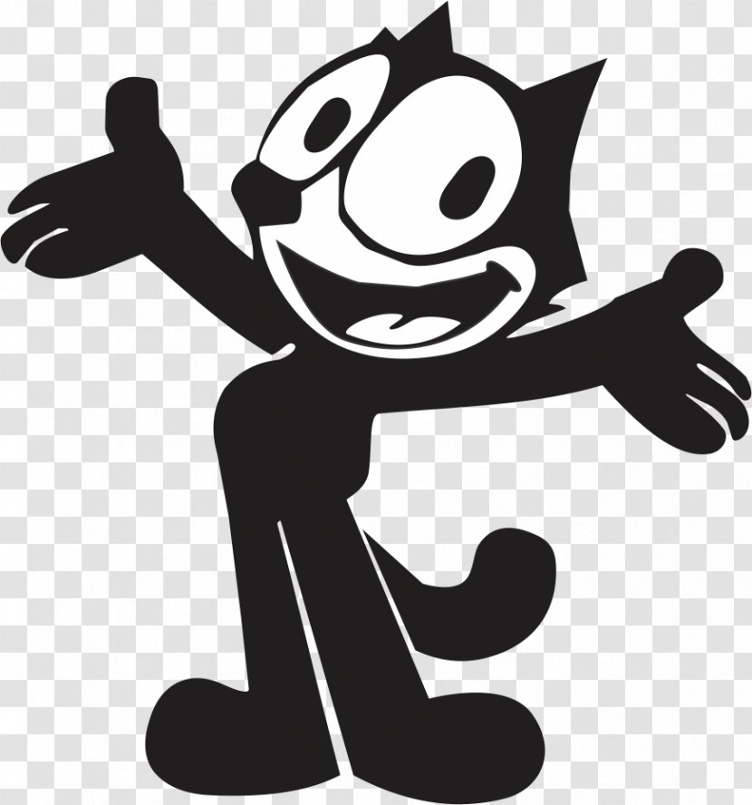 Felix The Cat Cartoon Silent Film Character - Silhouette Transparent PNG