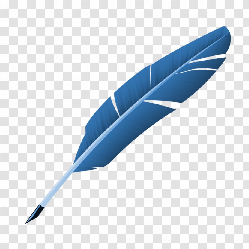 Blue Feather Quill Pen - Information Transparent PNG